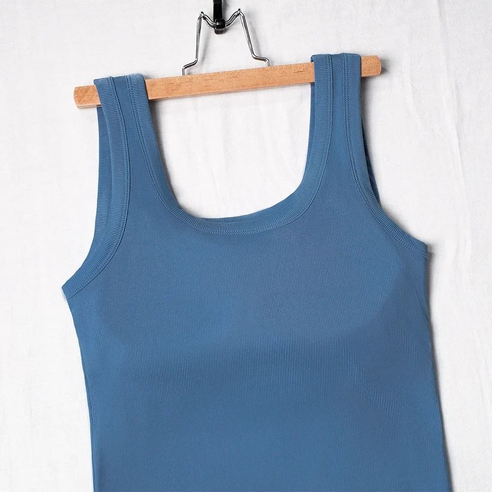 Women U-Back Camisole Top with Built-In Bra and Wide Straps