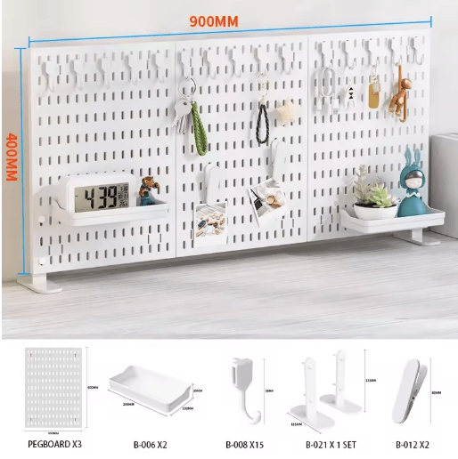 Desktop Storage Pegboard Upright or Clip On Organizer for Home Office Shelves