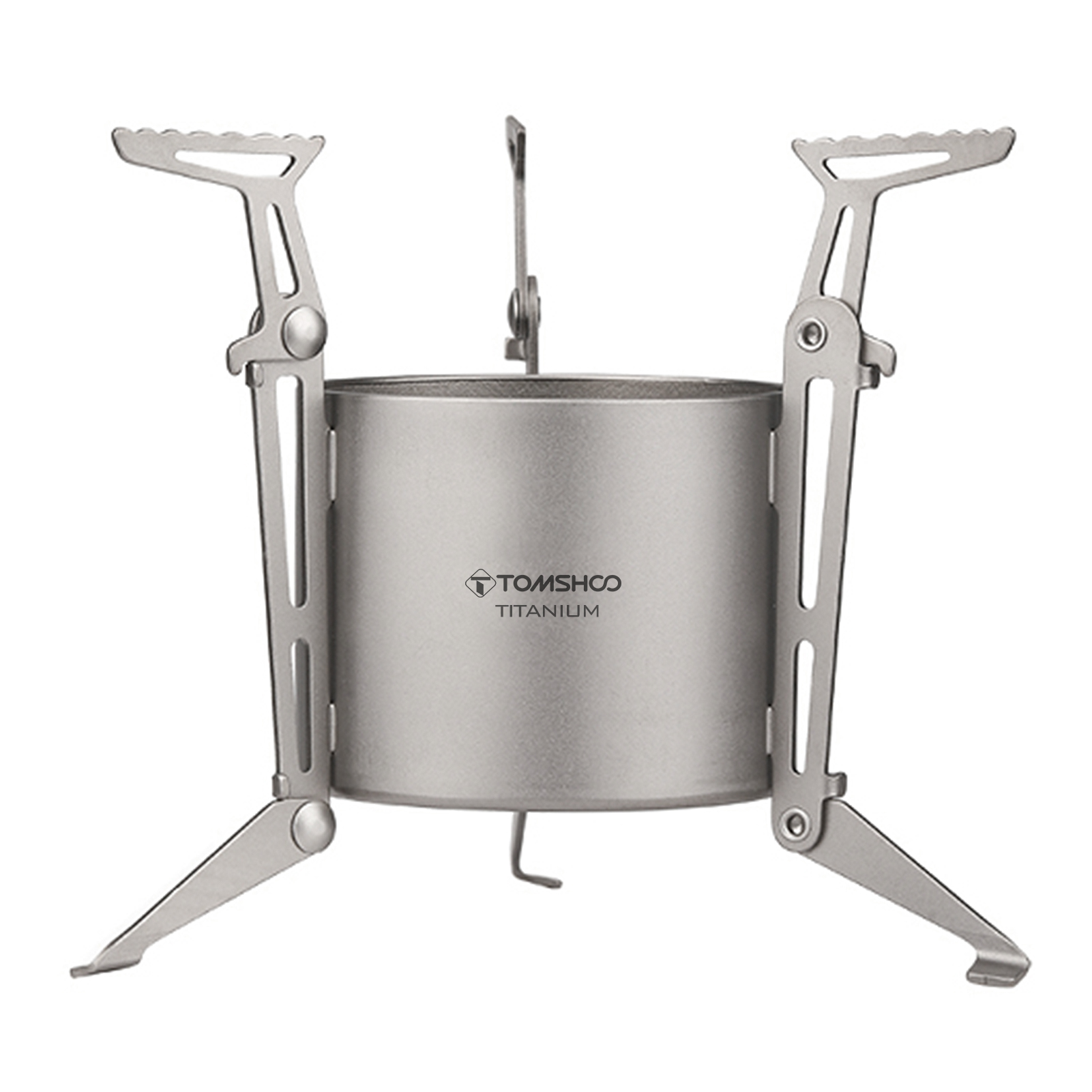 Ultralight Titanium Alcohol Stove with Fire Cover & Foldable Pot Stand