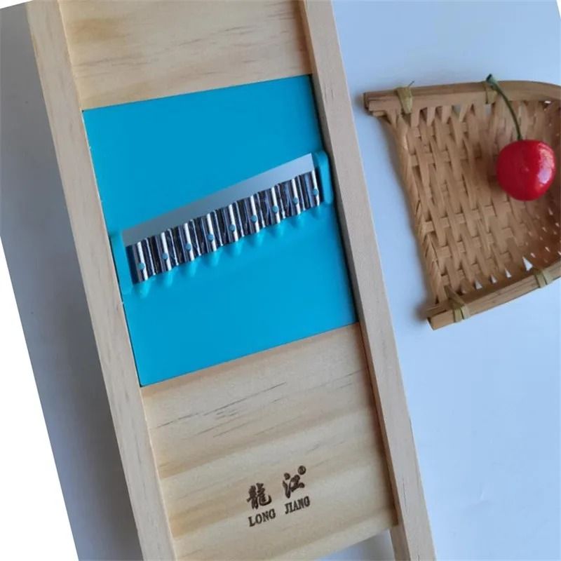 Fries Grid Stainless Steel Potato Cutter Wooden Handle Vegetable Slicer