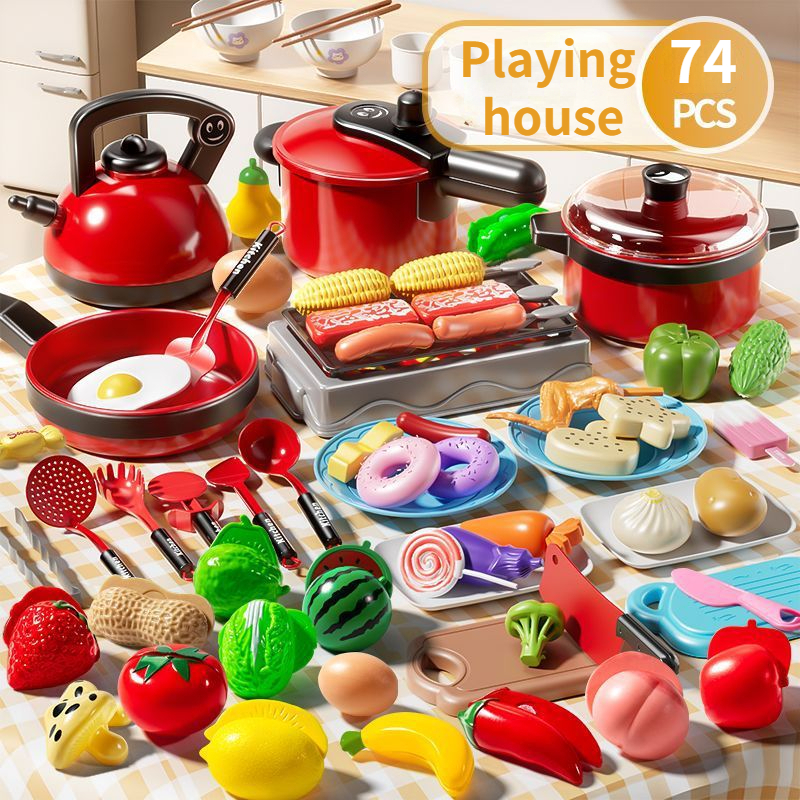 Childrens Kitchen Toys Set for Girls Educational Cooking Simulation Play