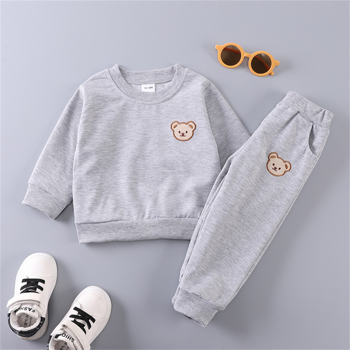Little Bear Head Children's Set Spring Autumn Long Sleeve Pants