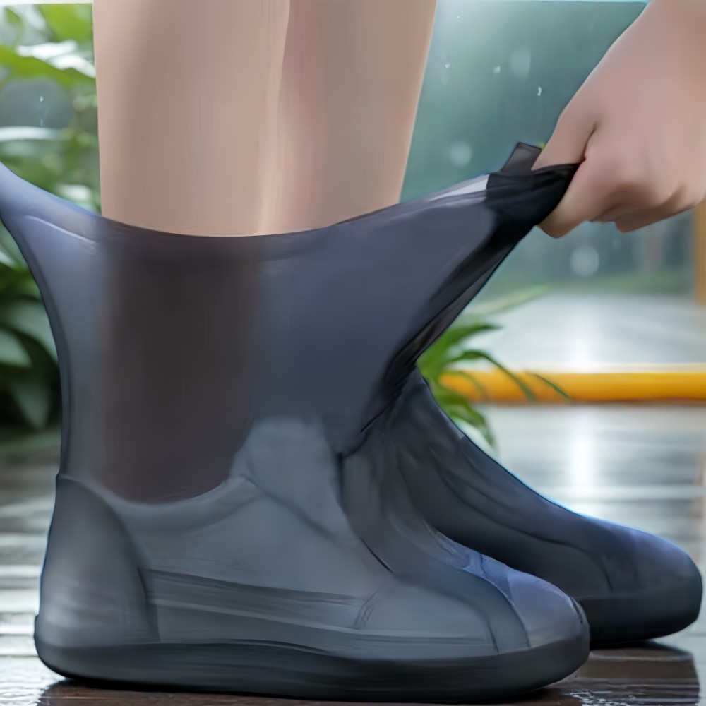 Reusable Rubber Rain Boots, Waterproof Silicone Shoe Covers, Non-Slip for Rainy Days