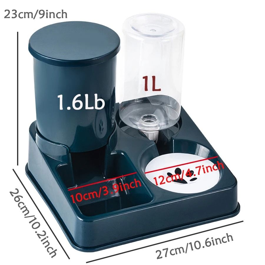 2-in-1 Gravity Pet Feeder & Waterer Station