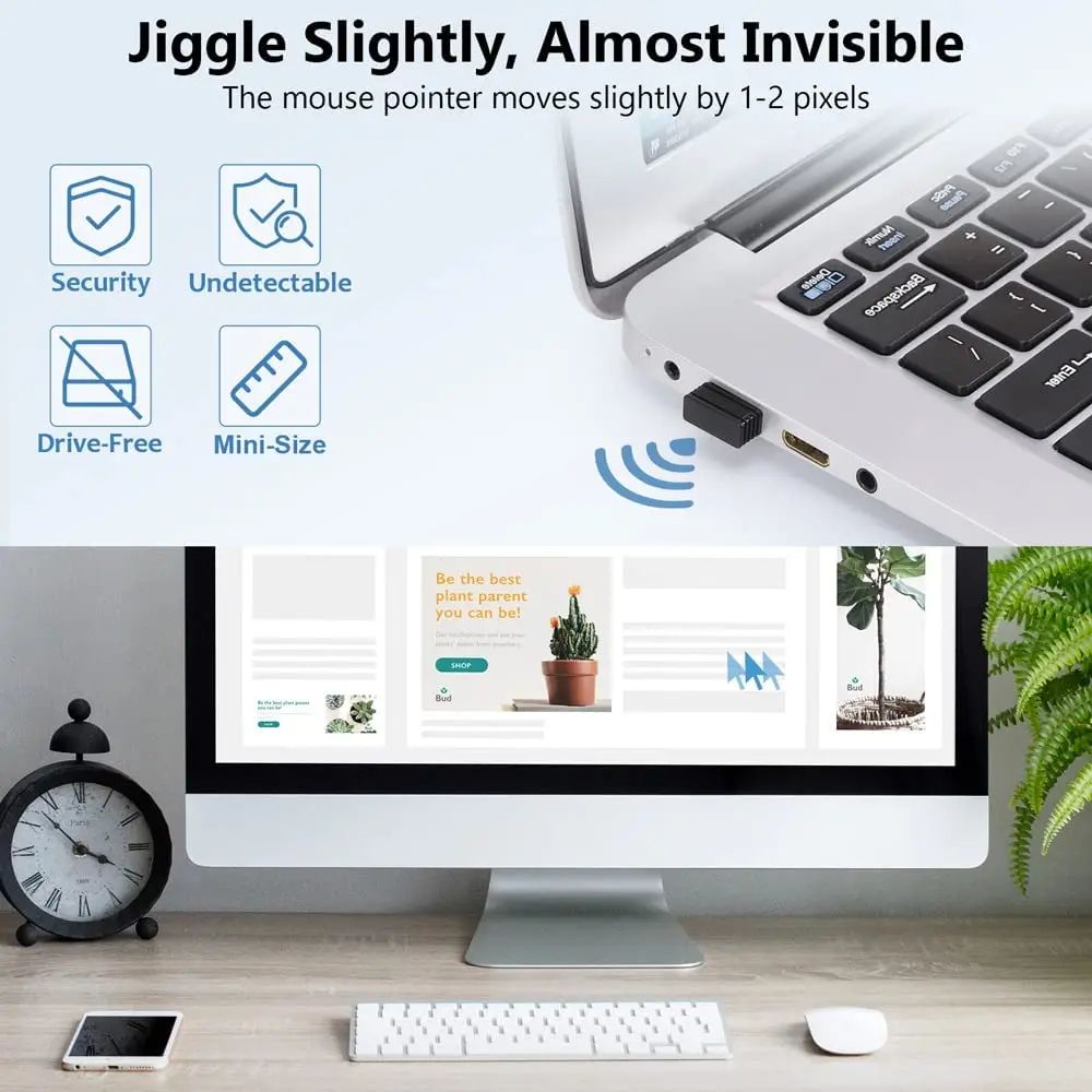 Undetectable USB Mouse Jiggler – Automatic Mouse Mover to Keep Laptop Awake