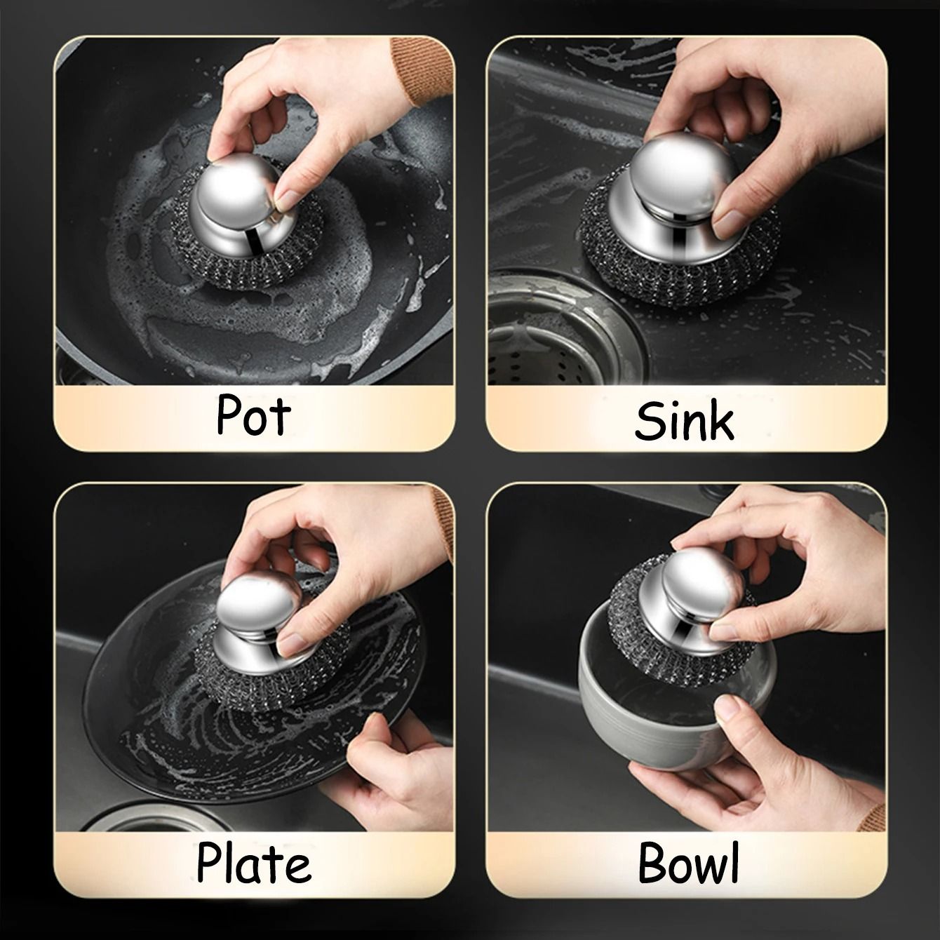 Steel Wool Scrubber With Handle