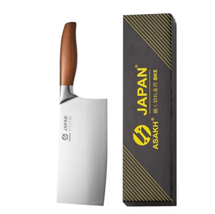 Professional Japanese Kitchen Knives Set with Chef, Santoku, Fillet, and Cleaver