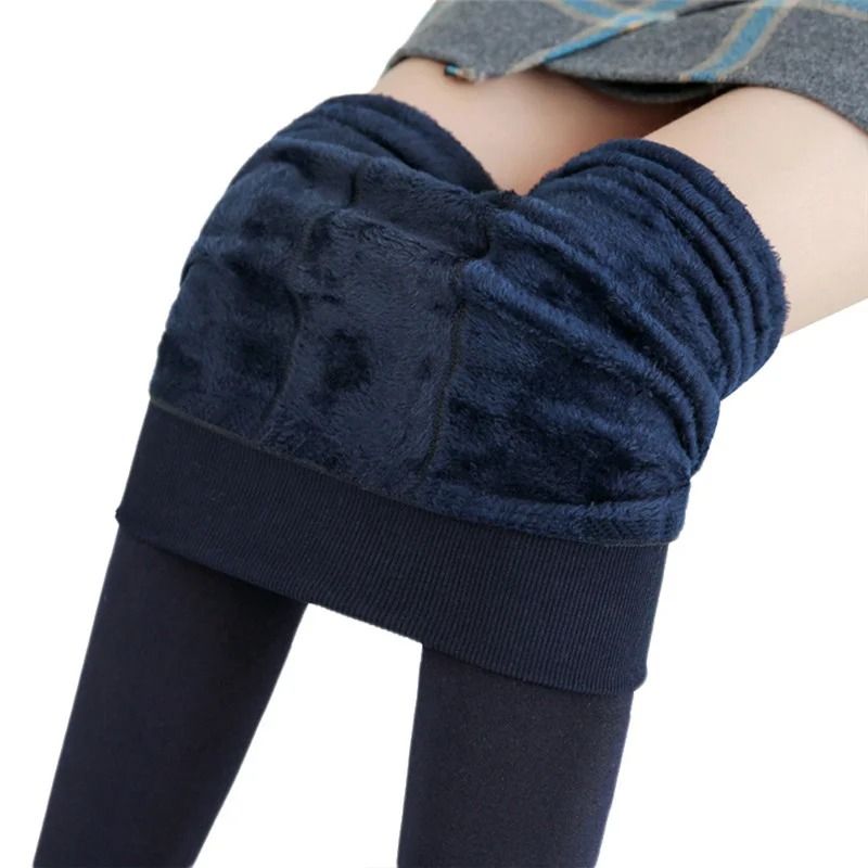 Womens Warm Velvet High Waist Winter Leggings