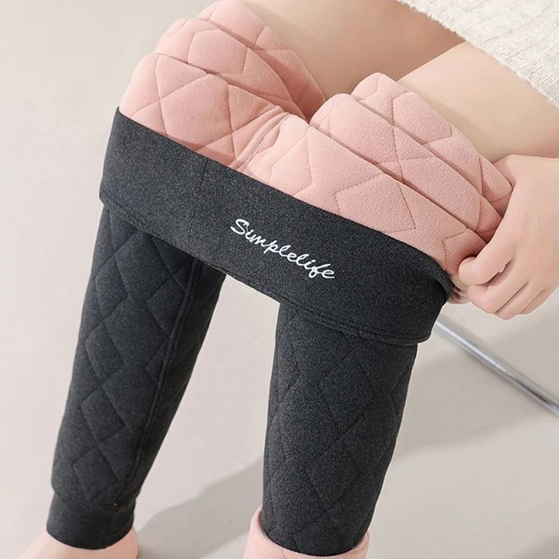 Women High Waist Thermal Pants Winter Windproof Base Layer with Tummy Control and Elastic Waist