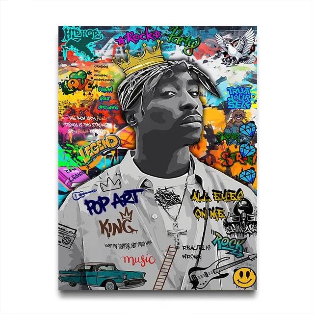 80s Gangster Graffiti Canvas Wall Art