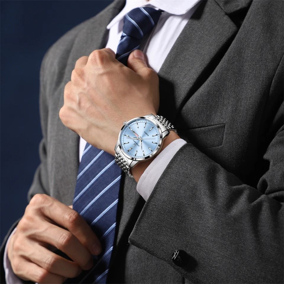 Luxury Stainless Steel Watch – Waterproof Luminous Business Quartz Timepiece