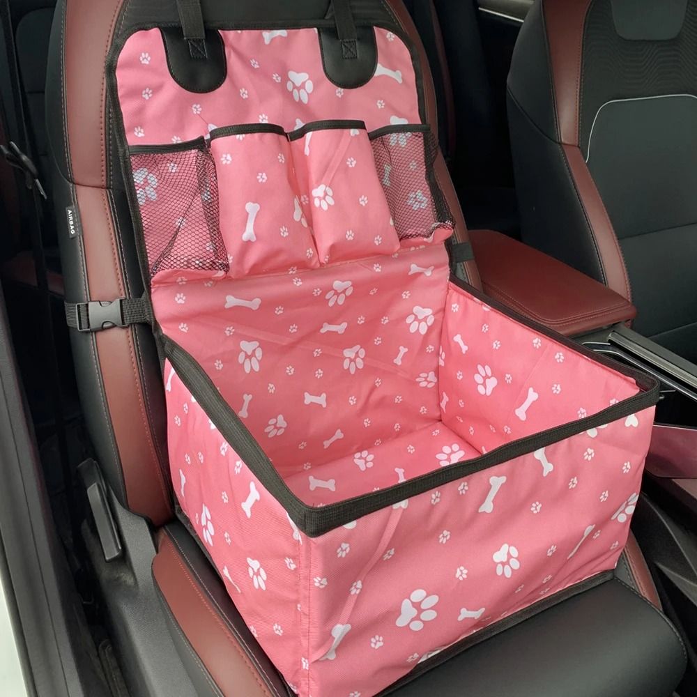 Dog Car Seat with Storage Pockets Scratch Proof Pet Booster Seat for Small to Medium Dogs
