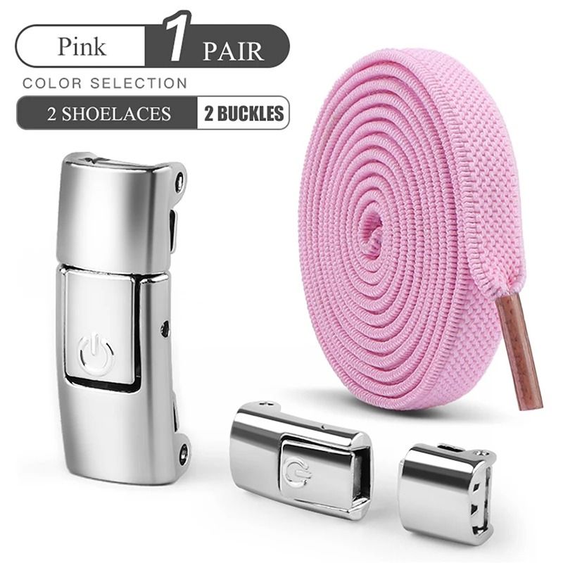 8mm No-Tie Elastic Shoelaces – Press Lock Flat Sneaker Laces