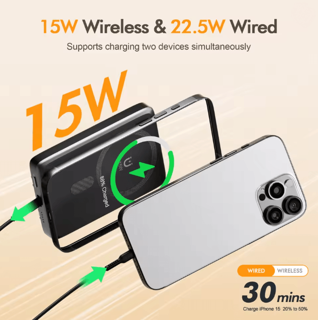 Magnetic Wireless Power Bank Fast Charging Portable Charger for iPhone