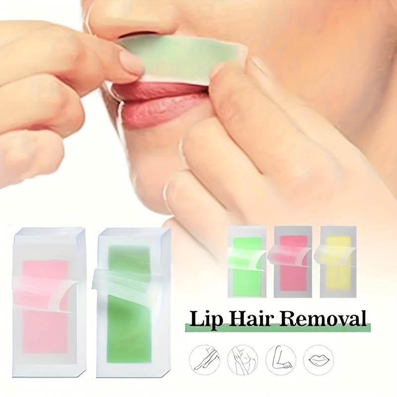 Portable Hair Removal Wax Paper, Disposable Beeswax Depilatory Paper for Facial Lip, Eyebrow, and Beard