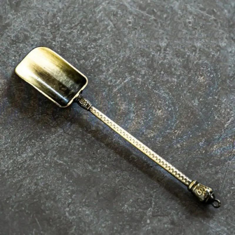 CloudElegance Alloy Tea Spoon – Retro Auspicious Cloud Kung Fu Tea Shovel Tool