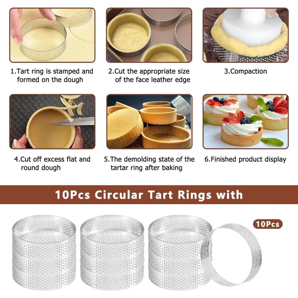 304 Stainless Steel Mousse Ring Cake Mold with Hole Bottom