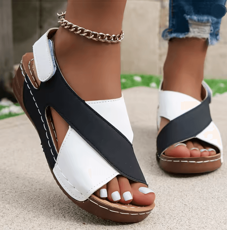BreezeStride Lightweight Peep Toe Wedge Sandals