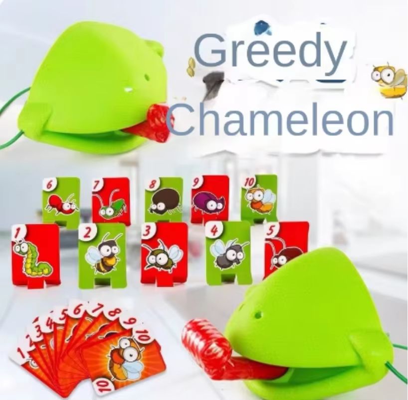 Frog & Lizard Mask Tongue Flick Card Game – Party Toy for Children