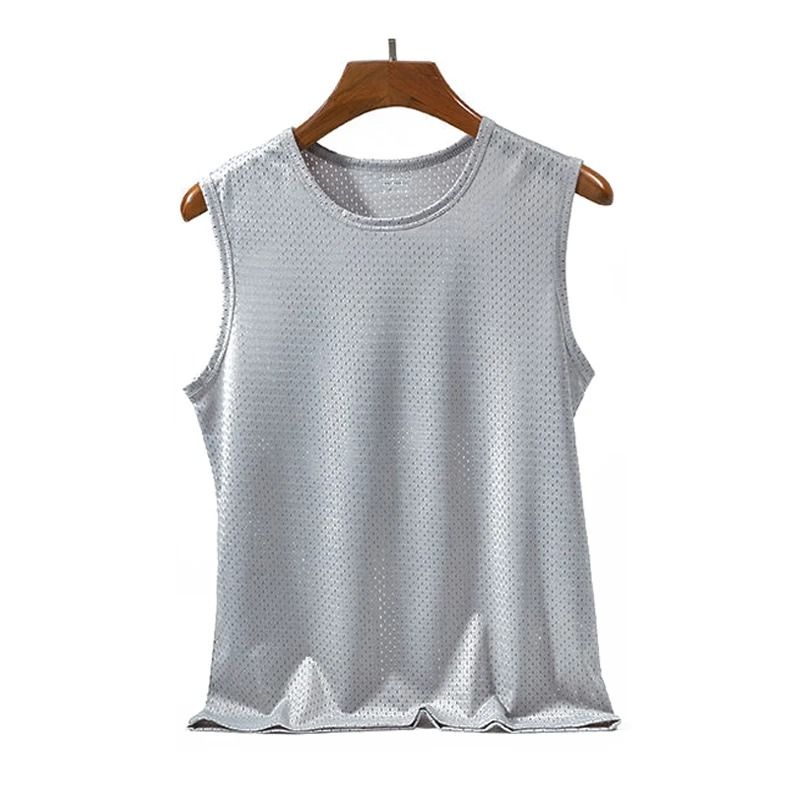 Men Mesh Tank Top Fitness Sleeveless Shirt Breathable Gym Vest