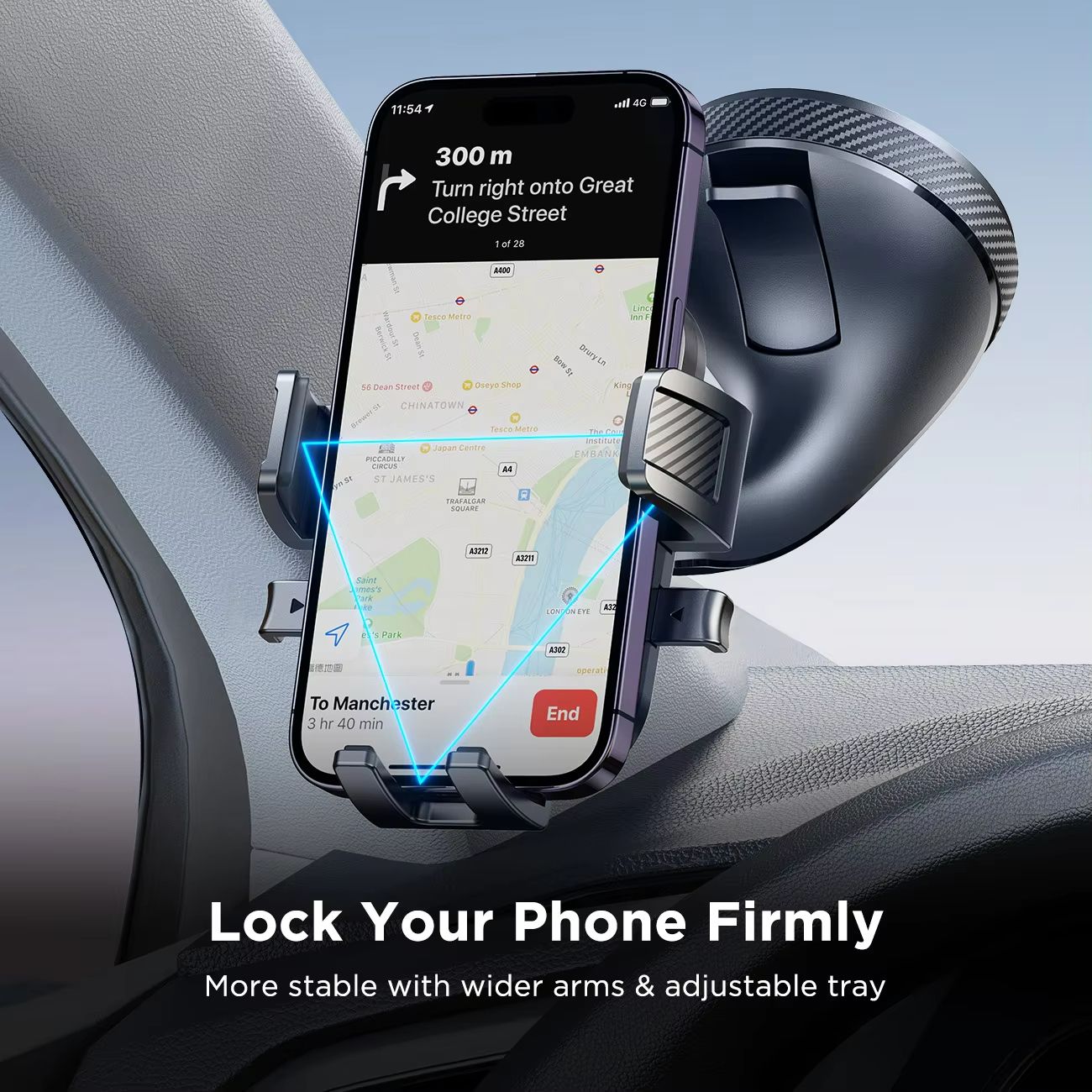 Joyroom Car Phone Holder Mount – Strong Suction Hands-Free Cell Phone Mount for Dashboard & Windshield