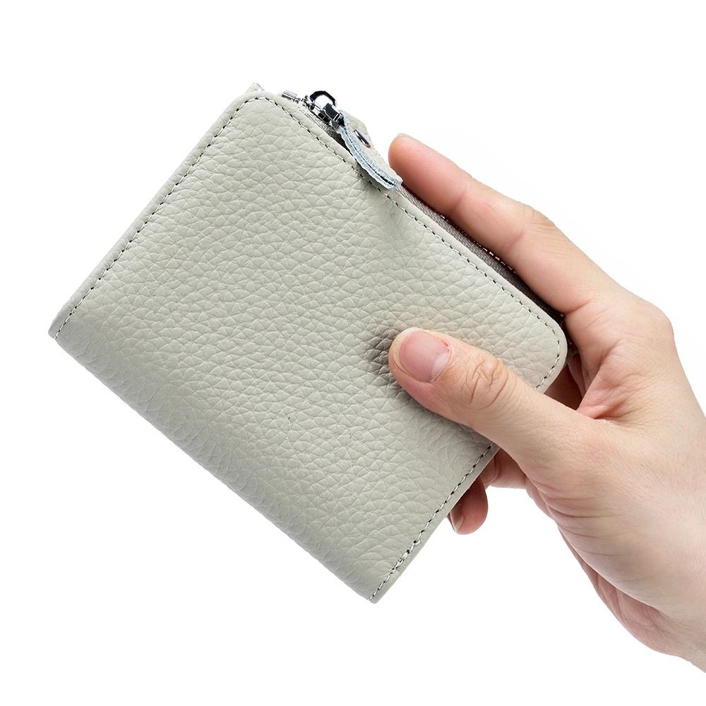 Genuine Leather Zip Wallet with RFID Protection