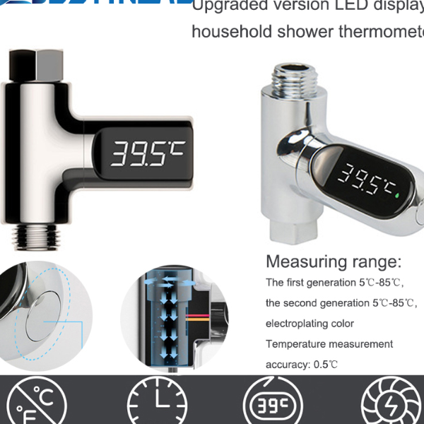 Smart LED Shower Thermometer for Baby & Household Water Monitoring