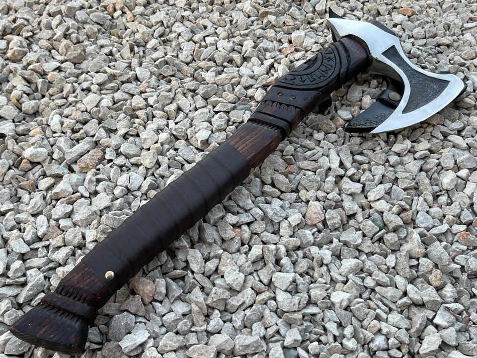 Unique Viking Axe Custom Handmade Carbon Steel Blade Axe Camping Axe Christmas