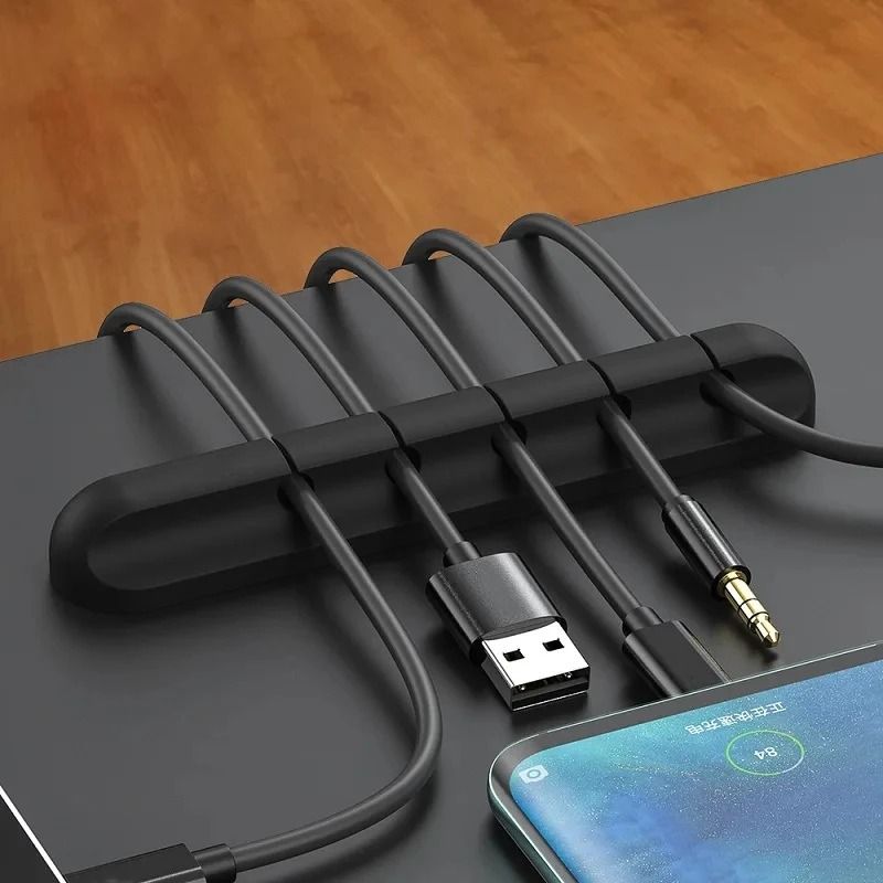 Silicone Cable Management Clips – High-Performance 1/3/5/7-Hole Wire Winder & Self-Adhesive Cord Organizer