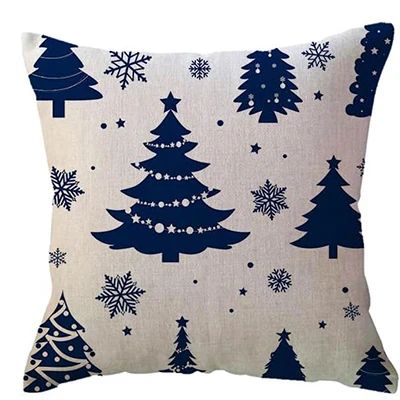 Blue Snowflake Christmas Pillow Cover