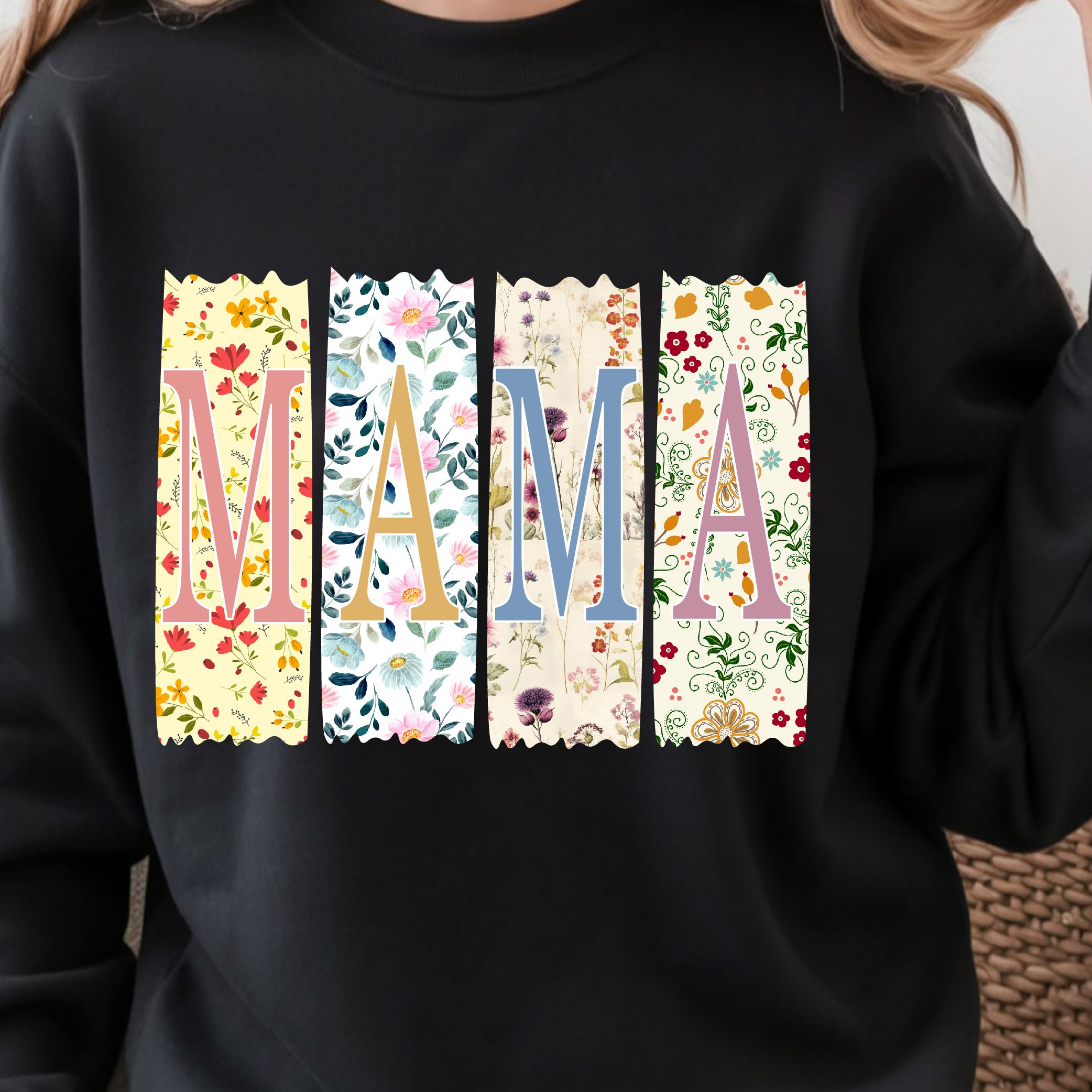 Floral Mama Crewneck Sweatshirt  Wildflower Mom Sweatshirt, Cute Spring Mom Gift