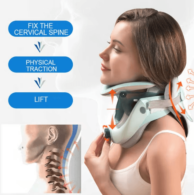 Adjustable Neck Stretcher Collar – Air Sac Cervical Traction Device for Spine Alignment