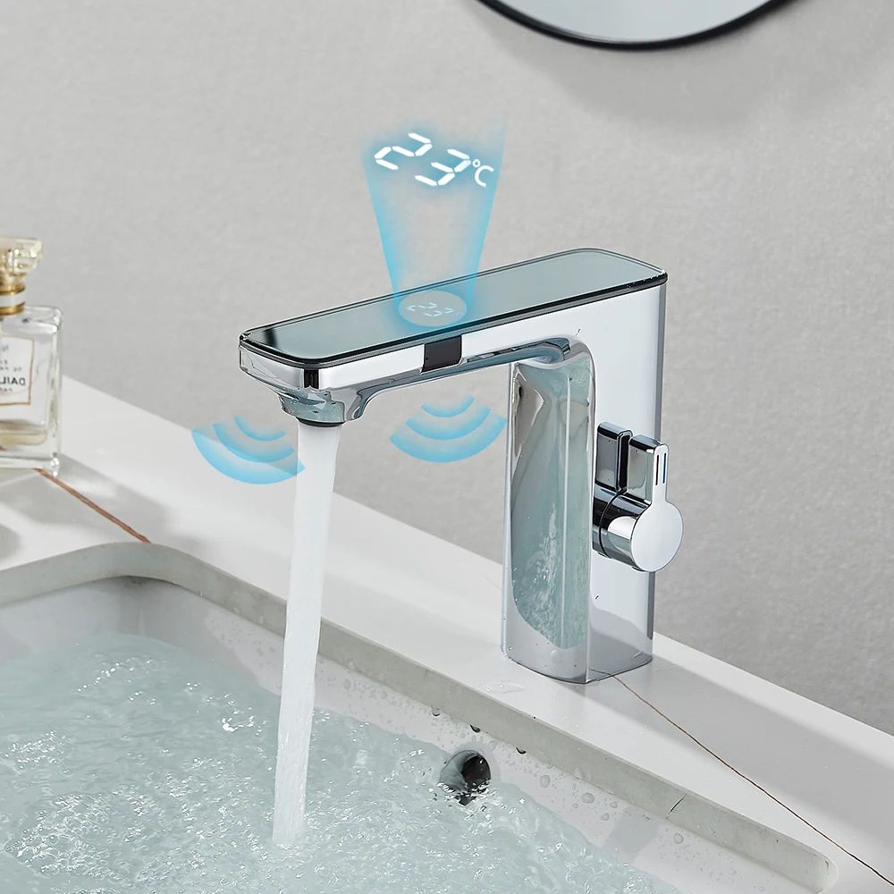 Smart Sensor Touchless Basin Faucet with Digital Temperature Display