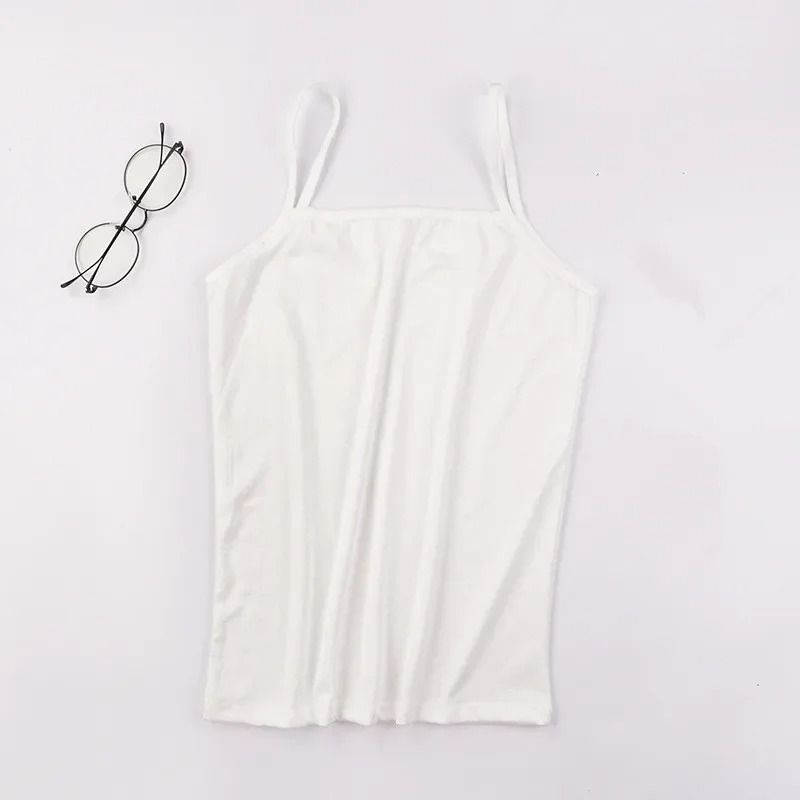 Women Slim Fit Camisole Crop Top Stretch Tank Vest Summer Layering Basic