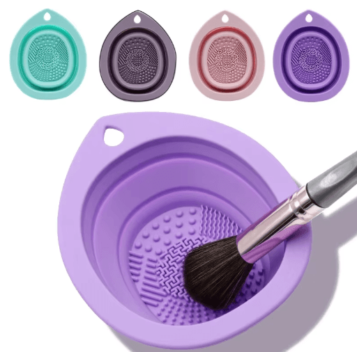 Silicone Makeup Brush Cleaner Bowl – Foldable Brush Washing & Scrubbing Tool