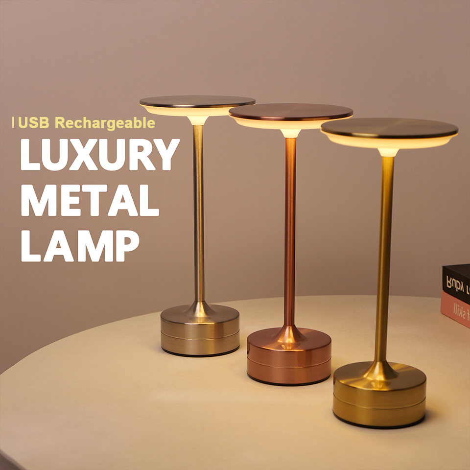 USB Rechargeable LED Table Lamp, Wireless Touch Sensor Night Light, Portable Bedroom Lamp for Home and Hotel Use