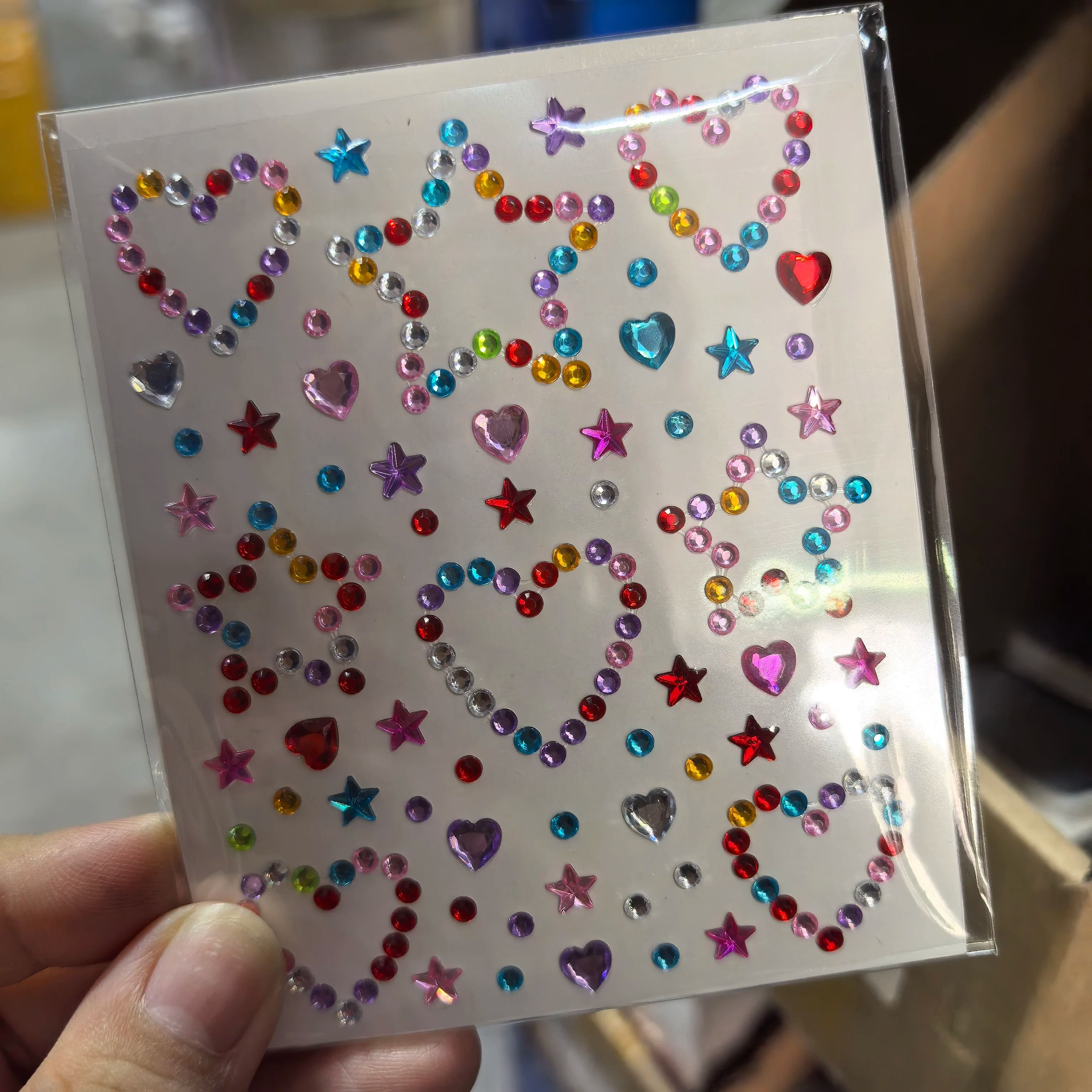 StarGlow Face Gem Stickers Laser Sparkle Rhinestone Face Stickers Stars Heart Moon Makeup Gems