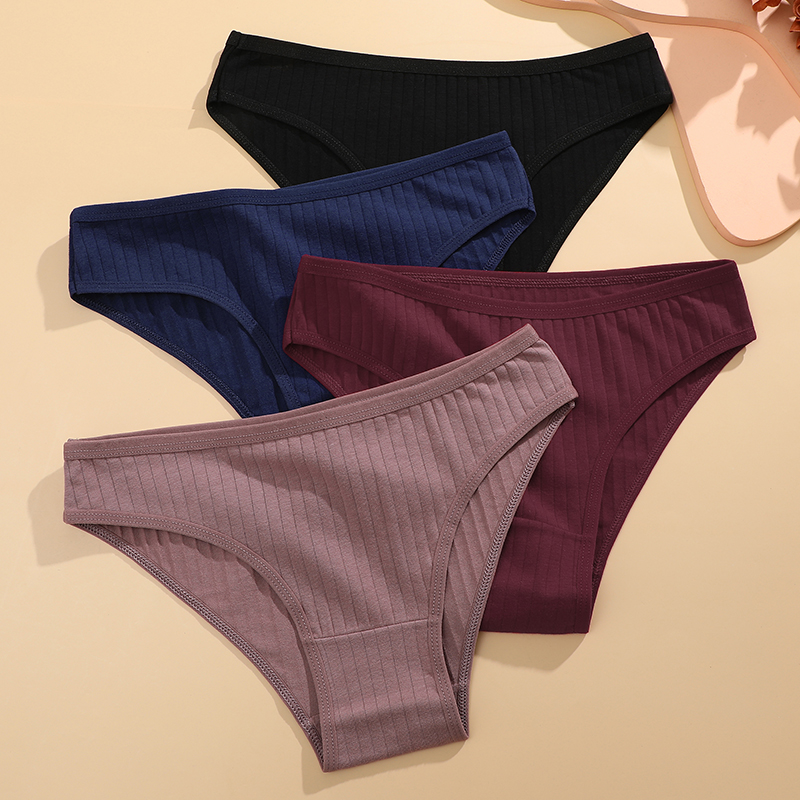 Women's Cotton Panties Soft, Comfortable Striped Underwear with Stretch for Everyday Wear
