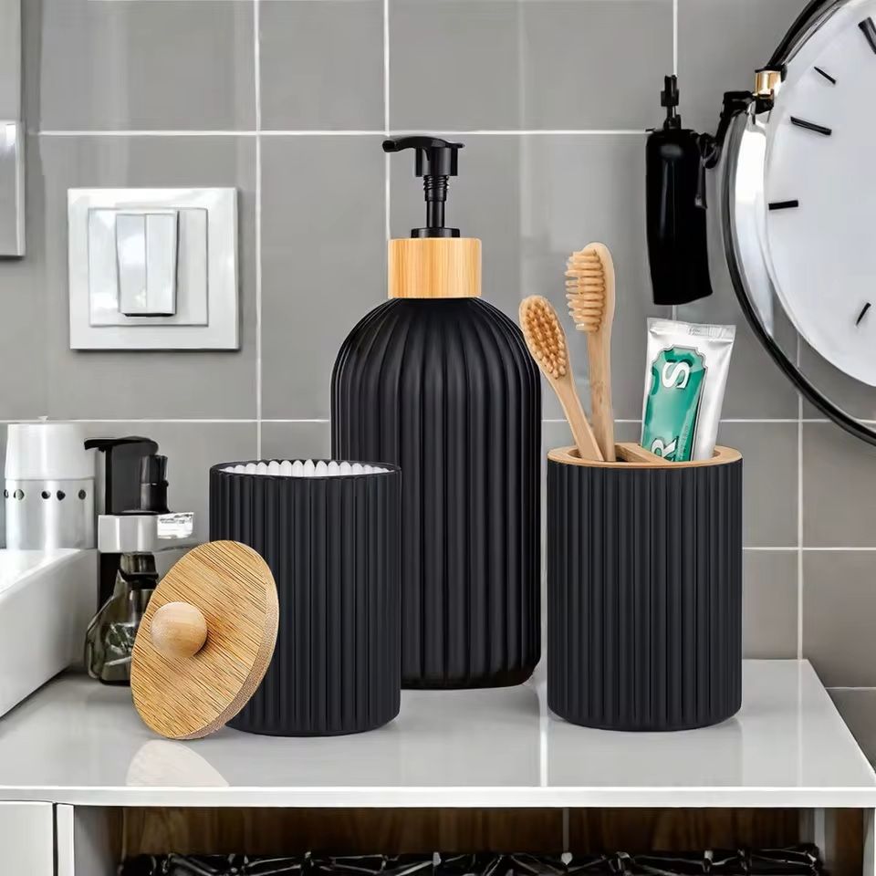 Bathroom Organizer Set Soap Dispenser and Storage Containers