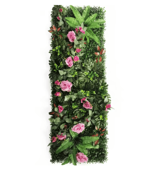 Artificial Rose Wall Panel 40x120cm Floral Grass Backdrop Home Decor
