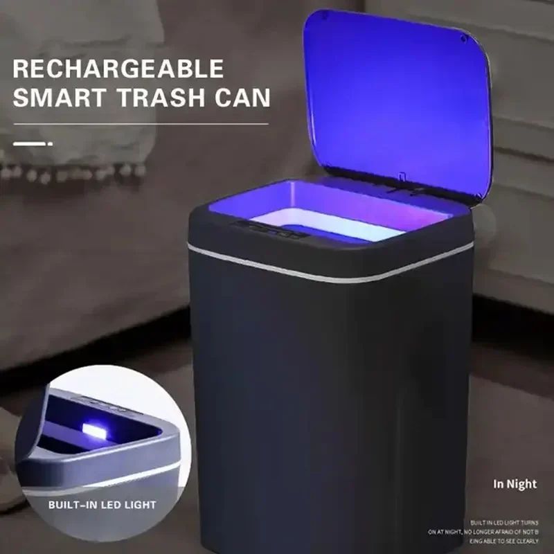 Smart Sensor Trash Can Lid – Automatic Induction Garbage Can Cover for 12/14/16L Dustbins