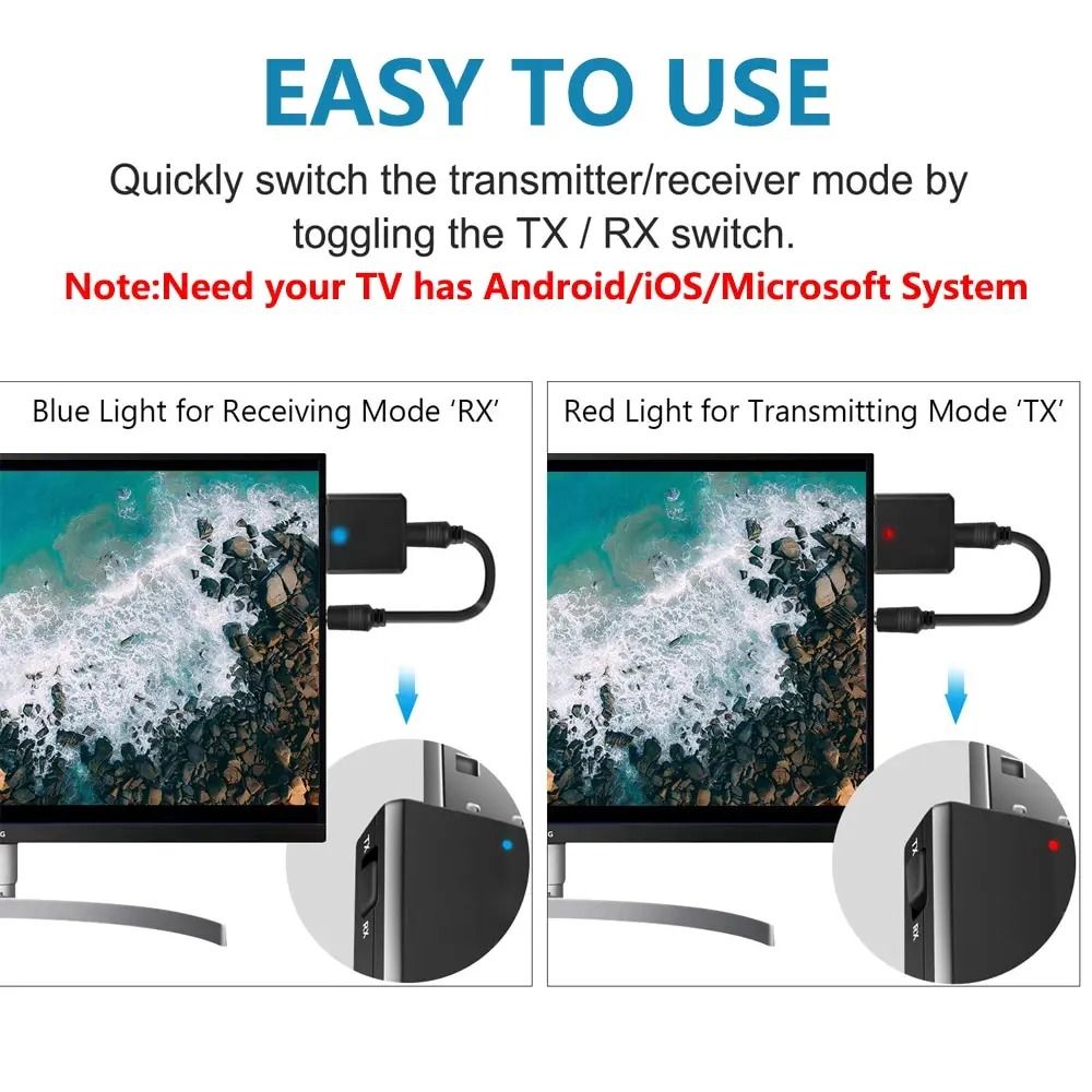 3 in 1 Bluetooth Audio Transmitter Receiver AUX RCA USB Wireless Adapter