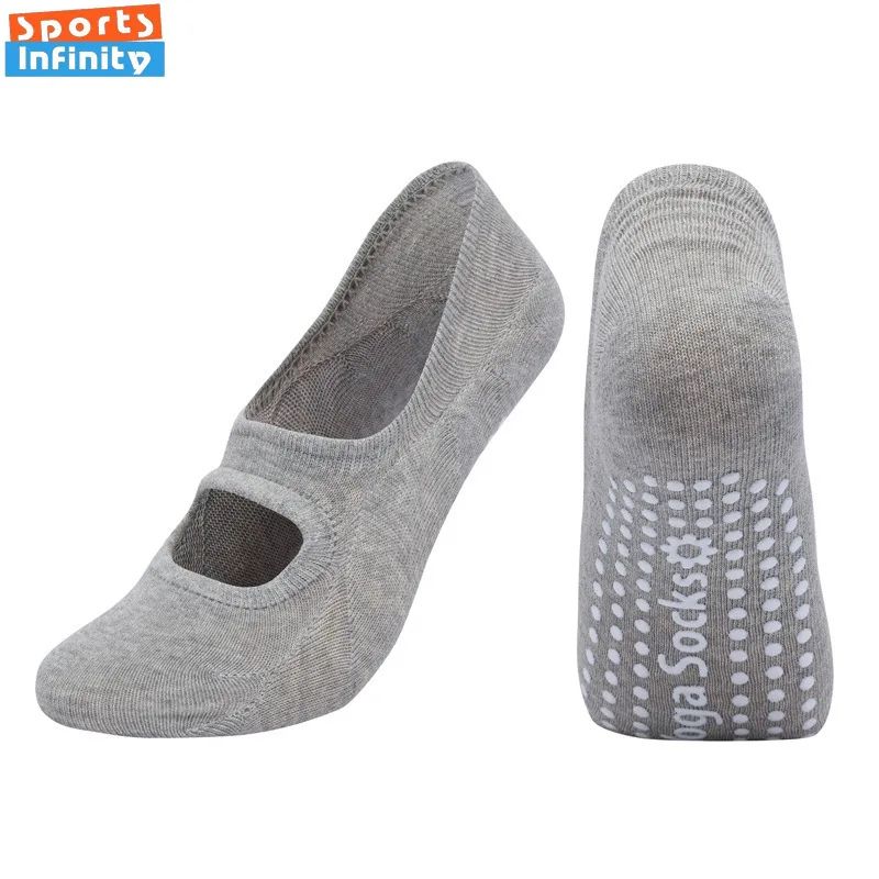 Womens Silicone Anti-Slip Backless Yoga Socks US 5-10.5– Non-Slip Pilates & Ballet Fitness Grip Socks