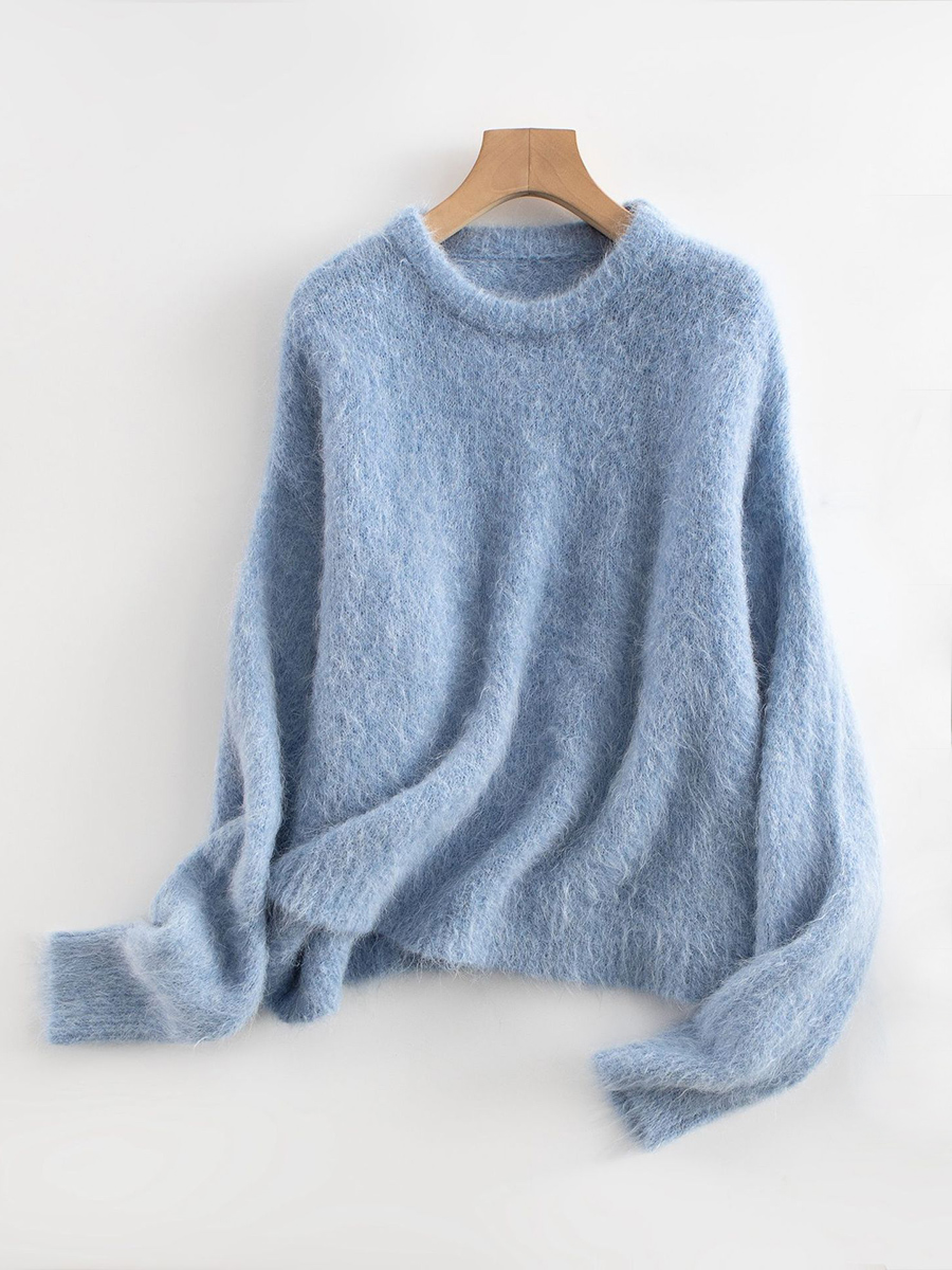 Dropped Sleeved Loose Sweaters for Women, Warm Alpaca Pullover, Fall Winter Top in Camel Beig