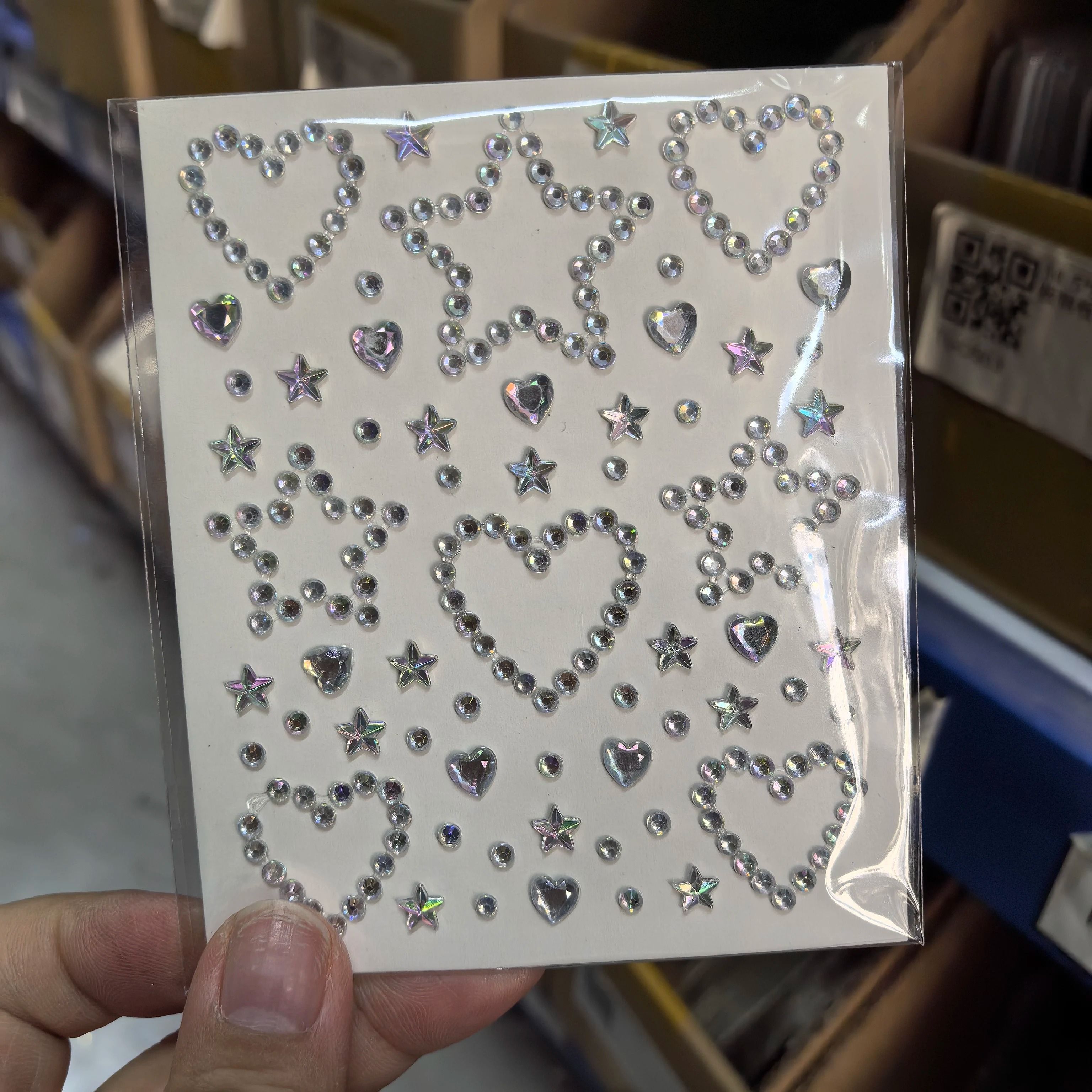 StarGlow Face Gem Stickers Laser Sparkle Rhinestone Face Stickers Stars Heart Moon Makeup Gems