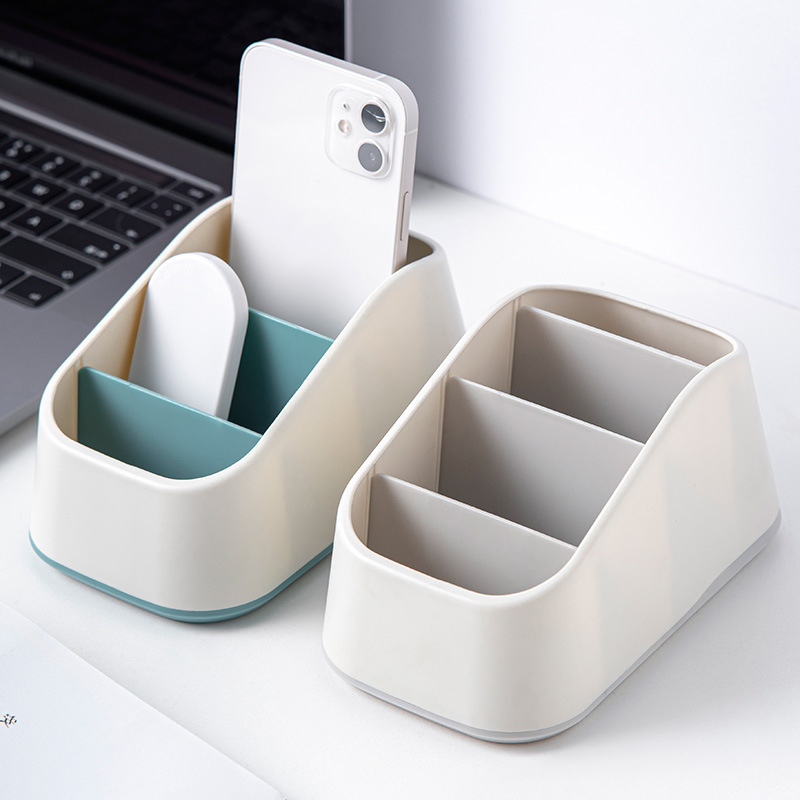 Remote Control Organizer - Desktop Storage Box for TV Remotes, Phones, and Office Supplies - Compact and Durable