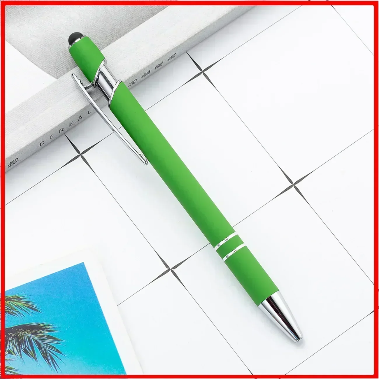 Customized Logo Ballpoint Pen, Personalized Stylus Touch Pen, Engrave Text Metal Pen, Office, School Stationery Supplies