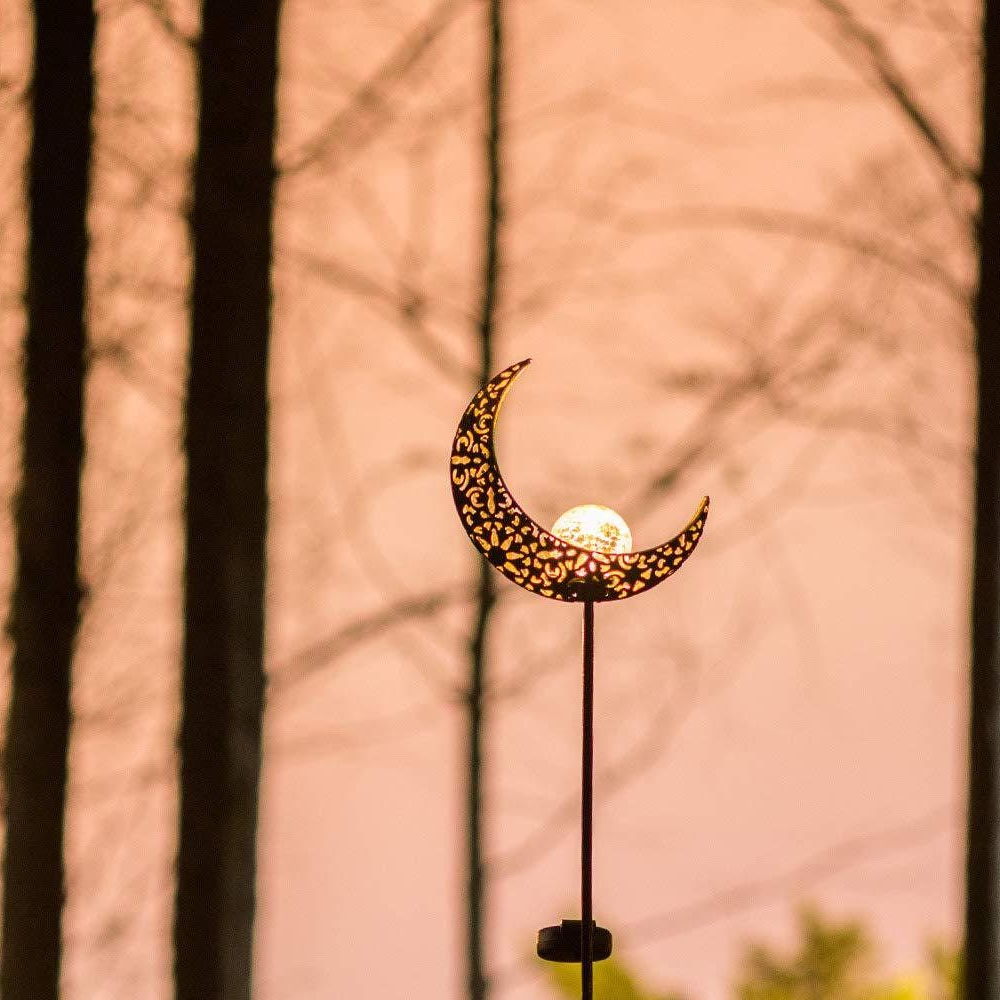 Solar Moon Crackle Garden Light