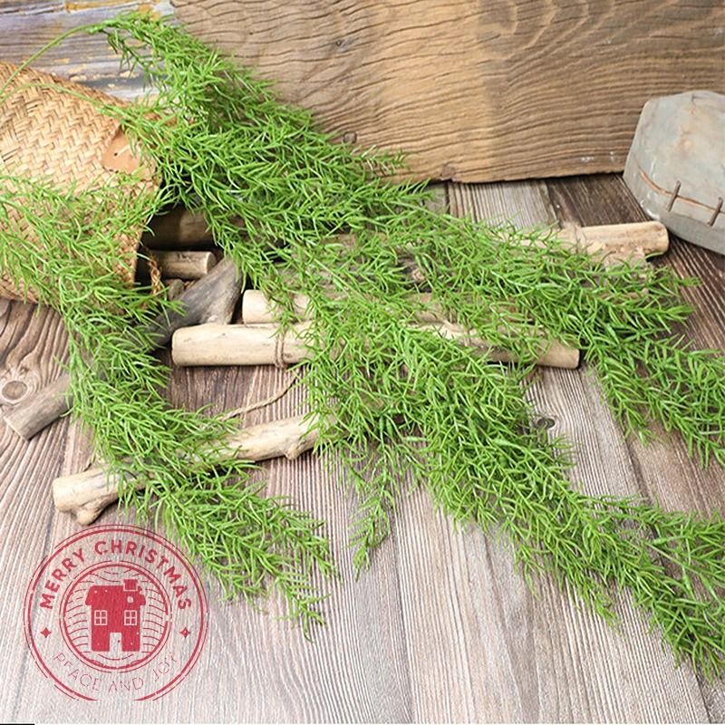 Artificial Pine Needle Garland Green Wall Hanging Plant Decor
