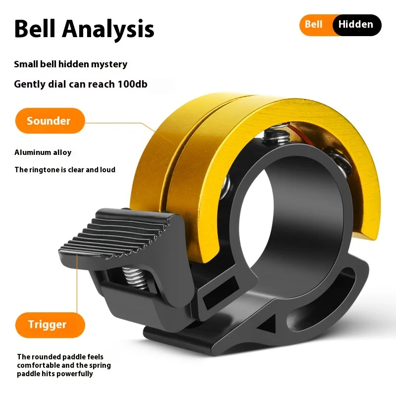Super Loud Bicycle Bell, Folding Bike Invisible Horn, Adult Bicycle Accessory